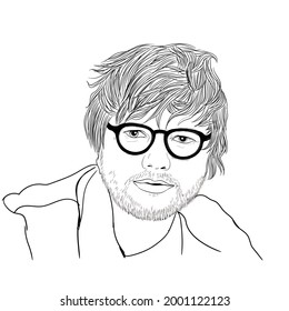 Ed Sheeran Line Art.He Is An English Singer And Song Writer.