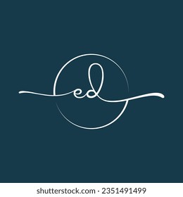 ED Signature initial logo template vector ,Signature Logotype