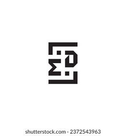 ED square concept retro logo in high quality professional design that will print well across any print media