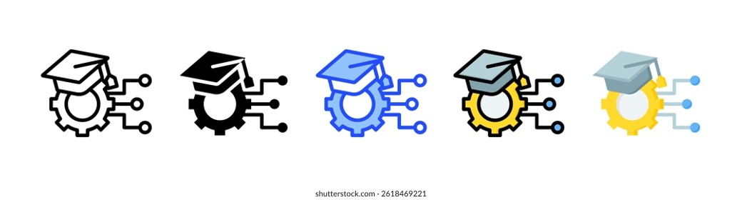 Ed Tech Icon Collection Com Vários Estilos