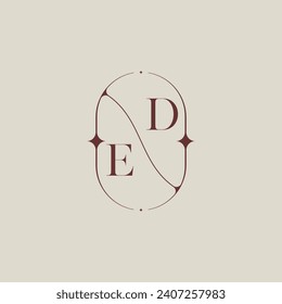 ED wedding classic in elegant monogram with high quality professional design that will print well