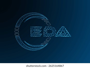 Diseño de Vector de logotipo de letra polivinílica baja EDA. Diseño de logotipo de poliéster inferior de EDA. Logotipo de poliéster bajo.