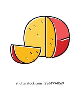 edam cheese food slice color icon vector. edam cheese food slice sign. isolated symbol illustration