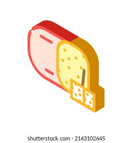 edam cheese isometric icon vector. edam cheese sign. isolated symbol illustration