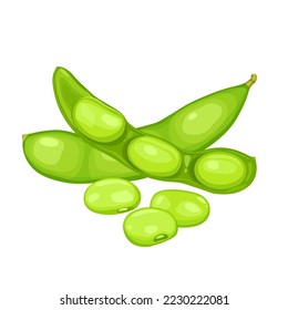 edamame beans isolated on white background. Vector eps 10. perfect for wallpaper or design elements