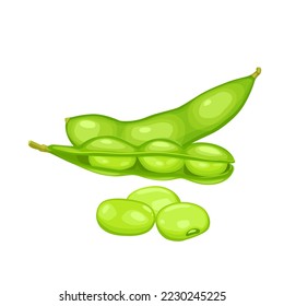 edamame beans isolated on white background. Vector eps 10. perfect for wallpaper or design elements