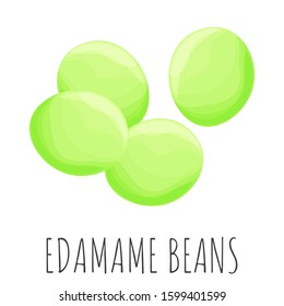 Edamame beans vector set, isolated cartoon style illustration.