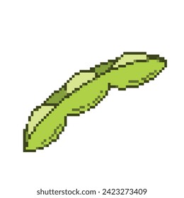 Edamame green beans vegetable. Pixel bit retro game styled vector illustration drawing. Simple flat cartoon drawing isolated on square white background.