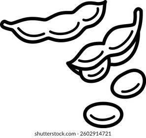 The edamame isolated on white background