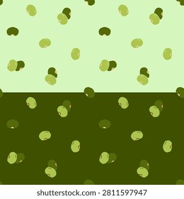 Edamame pattern for packaging. green soybeans or peas pattern. Soybean seamless pattern background.
