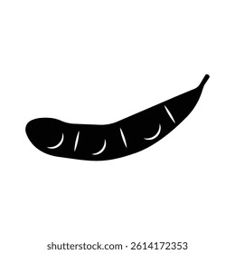 Edamame Silhouette. Black and White Icon Design Elements on Isolated White Background