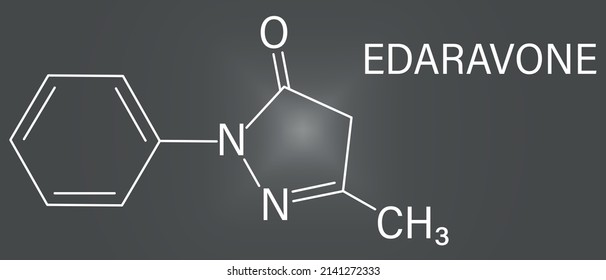 Edaravone drug molecule. Skeletal formula