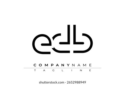 Diseño de carta abstracta EDB. Diseño moderno del logotipo del negocio con tipografía Abstractas y estilo contemporáneo
