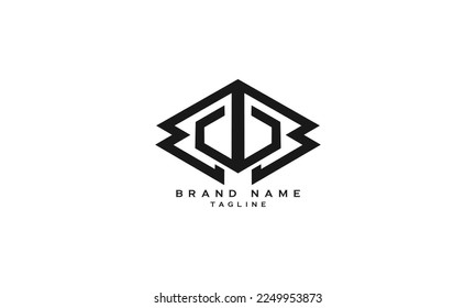 EDBE, EM, Abstract initial monogram letter alphabet logo design