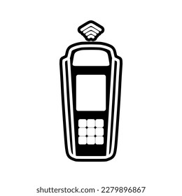 EDC machine black icon. electronic data capture for online network banking. vector illustration in trendy style. Editable graphic resources for many purposes.