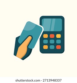 EDC POS Payment Machine Illustration für bargeldlose Transaktion und Retail Business Concept