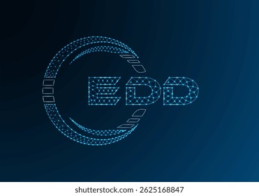 Diseño de Vector de logotipo de letra polivinílica baja EDD. EDD diseño de logotipo de poliéster inferior. Logotipo de poliéster bajo.