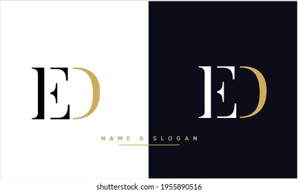 ED,DE  Abstract Letters Logo Monogram