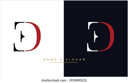 ED,DE  Abstract Letters Logo Monogram