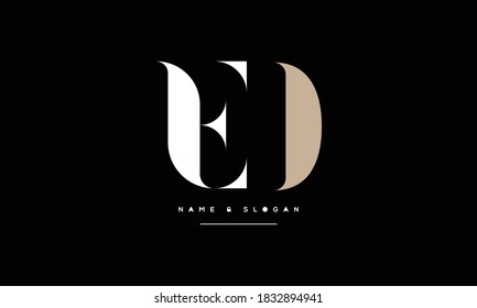 ED,DE ,E ,D  Abstract Letters Logo monogram svg