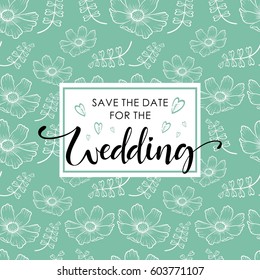edding invitation card with flowers