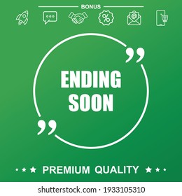 Edding writing icon. Text inside quote symbol