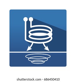 Eddy current pictogram. Science and studies flat icon. Industrial icon in trendy flat style on blue background.