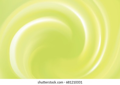 Eddy vivid pea color fond of glossy curvy spraying template. Fresh circular cocktail. Closeup view with space for text in center