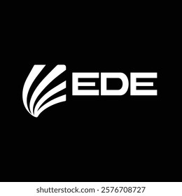 EDE letter technology logo design on black background. EDE creative initials letter IT logo concept. EDE setting shape design
