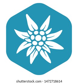 Edelweiss badge. A simple illustration of the Edelweiss vector icon for the Internet. Traditional Bavarian symbol.