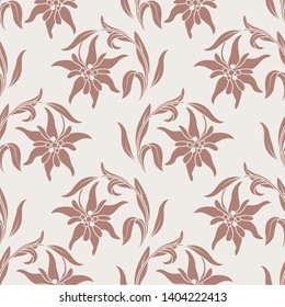 Edelweiss. Botanical pattern with edelweiss flowers. Pattern based on the logo.