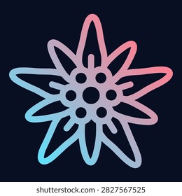 Edelweiss flower icon gradient on dark background