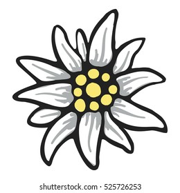 edelweiss flower symbol alpinism alps germany logo set