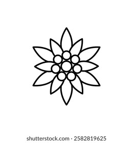 Edelweiss icon Flat isolated outline sign