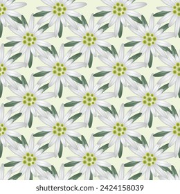 Edelweiss Splendor Seamless Vector Pattern Design