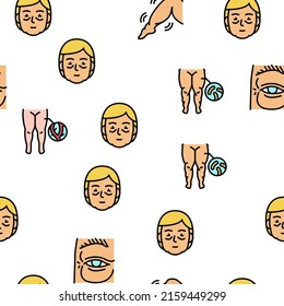 Edema Disease Symptom Vector Seamless Pattern Thin Line Illustration