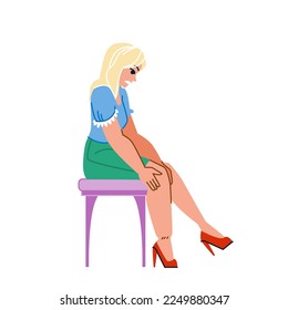 edema leg vector. body care, health medicine, skin female, disease woman, medical foot pain edema leg character. people flat cartoon illustration