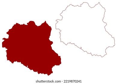 Eden district (United Kingdom of Great Britain and Northern Ireland, ceremonial county Cumbria, England) map vector illustration, scribble sketch Eden map