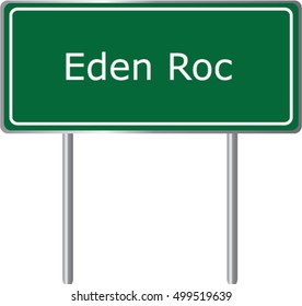 Eden Roc , Hawaii , road sign green vector illustration, road table, USA city