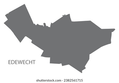 Edewecht German city map grey illustration silhouette shape
