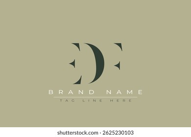 Projeto do logotipo da letra abstrata da EDF. Este logotipo é desenhado por três letras abstratas.