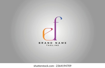 EDF, EFD, DEF, DFE, FDE, FED, EF, FE, Abstract initial monogram letter alphabet logo design