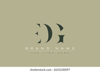 EDG abstract letter logo design. This logo is designed by three abstract letters.
