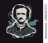 Edgar Allan Poe artistic vector portrait