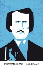 Edgar Allan Poe vector illustration