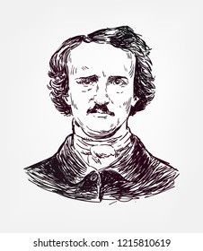 Edgar Allan Poe Vector Sketch Illustration Stock Vector (Royalty Free ...