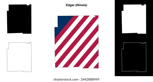 Edgar county (Illinois) outline map set