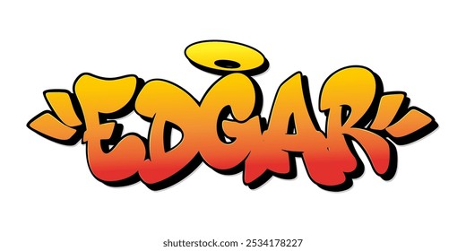 Edgar name in graffiti style. Vector illustration.