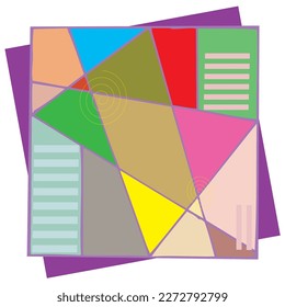 Edge background 02 with purple , red , yellow , blue and pink. 