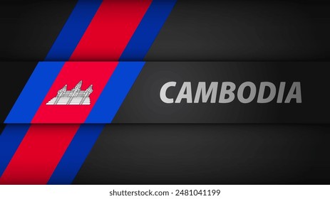 Edge background Cambodia graphic and label. Element of impact for the use you want to make of it.